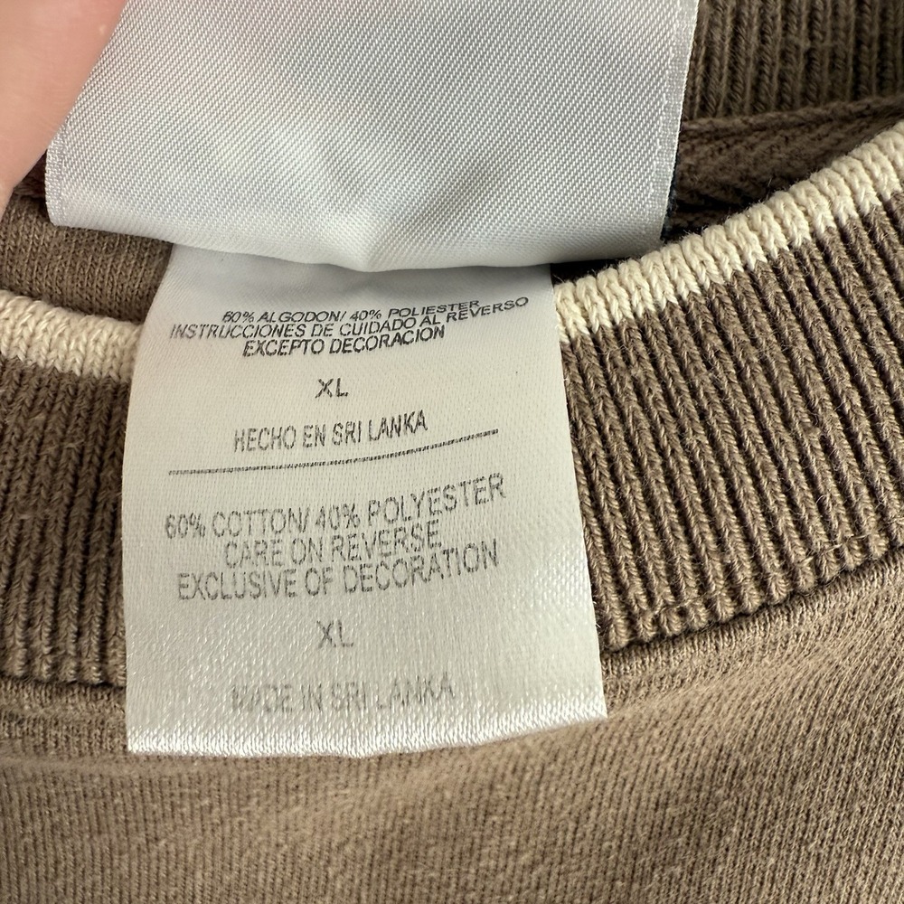 Vintage Grandpa Sweatshirt Mens Extra Large Beige Embroidered Pullover M&C Sport - Picture 6 of 8